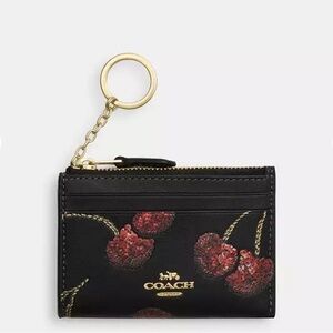NWT Coach!  Mini Skinny Id Case
With Cherry Print 🍒